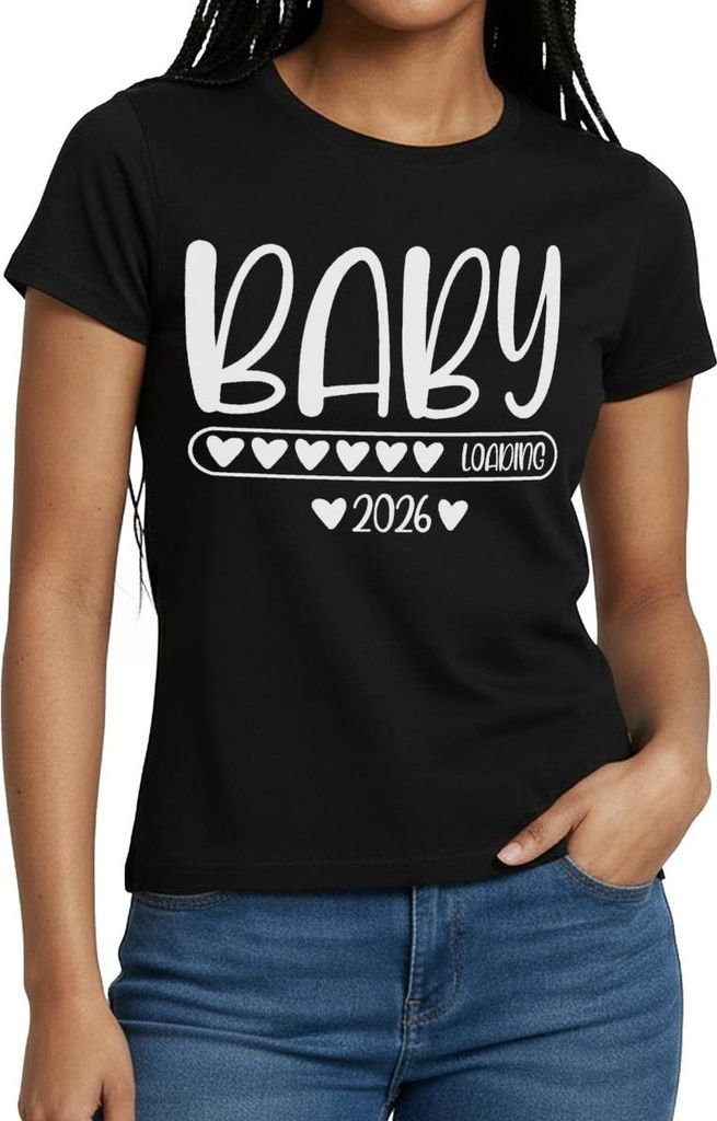 Spreadshirt Baby 2026 loading Frauen T-Shirt, XL, Schwarz