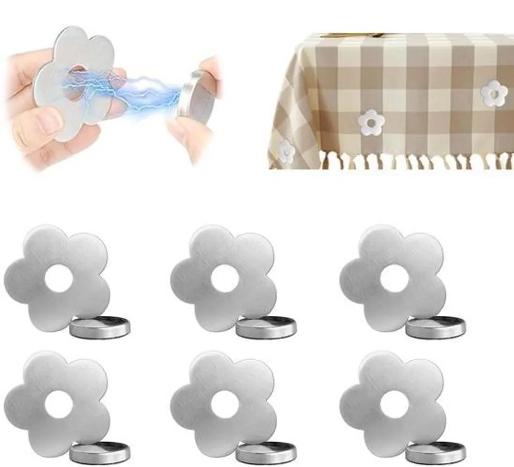 Poids de Nappe Magnétiques Extra-Lourds 6pcs Inox Motif Jardin