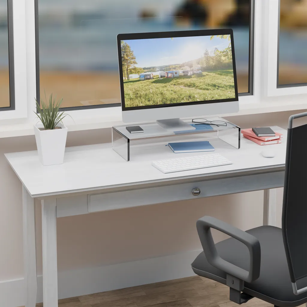 Support d'écran acrylique pour améliorer l'ergonomie au bureau - 12cm