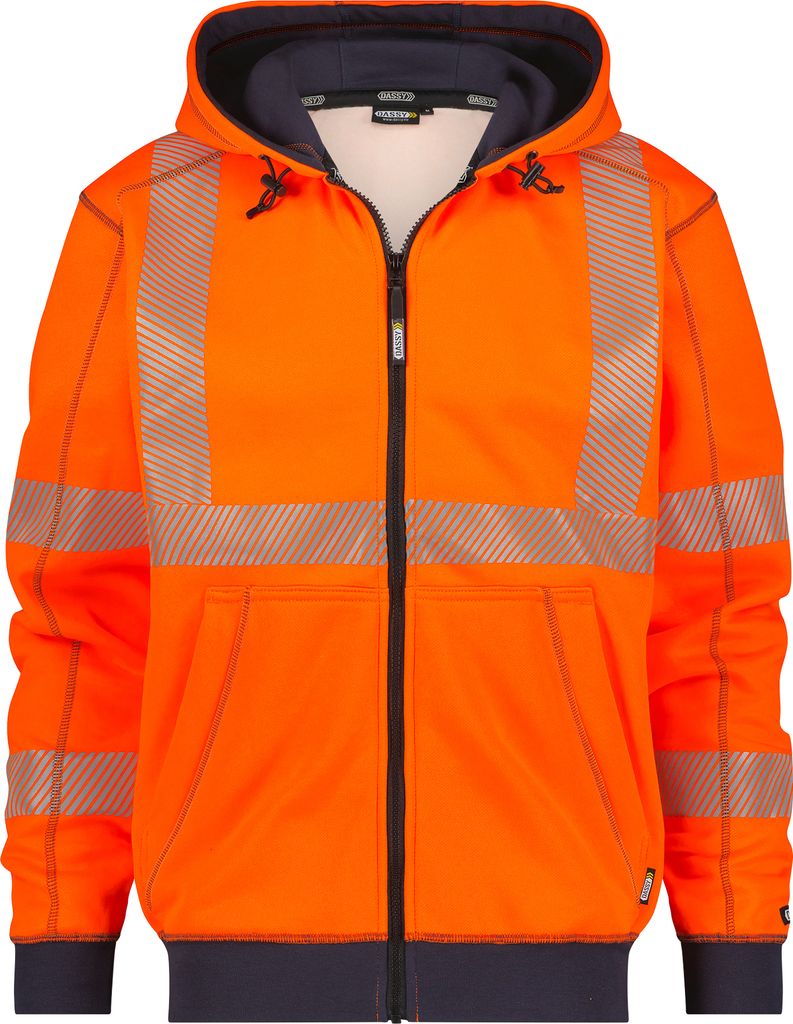 Dassy Warnschutz Kapuzensweatshirt EVANS PESCO84 Gr. XL neonorange/dunkelblau