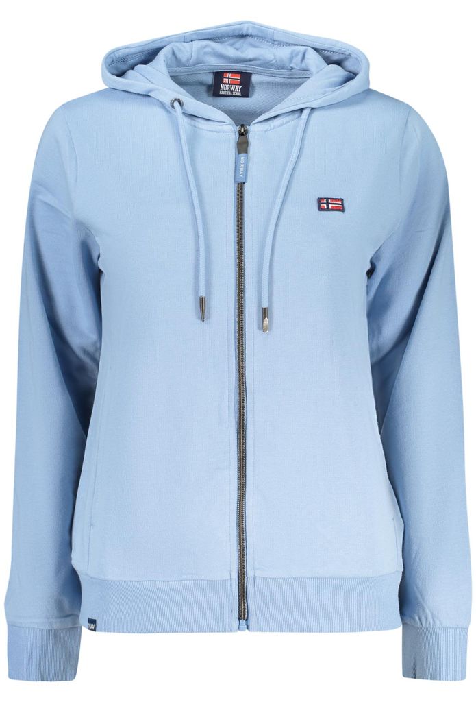 Damen Sweatshirt Blau mit Reißverschluss & Applikation - Langarm Hoodie