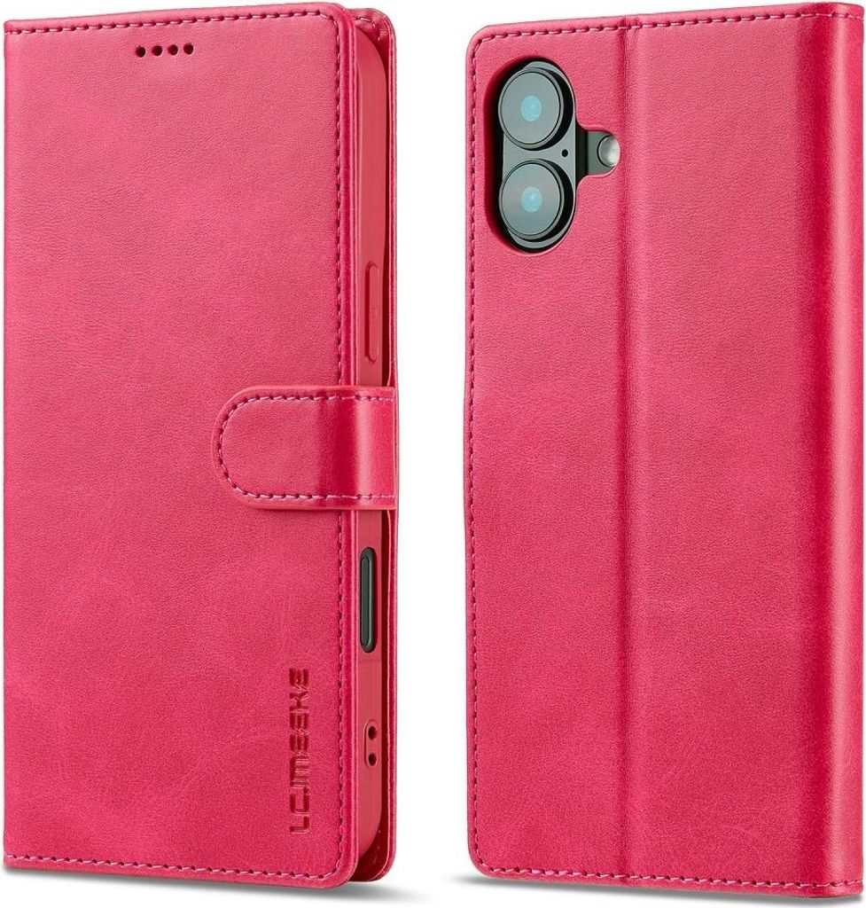 iPhone 16 Hülle - LC.IMEEKE Luxus Klapphülle - Rosa