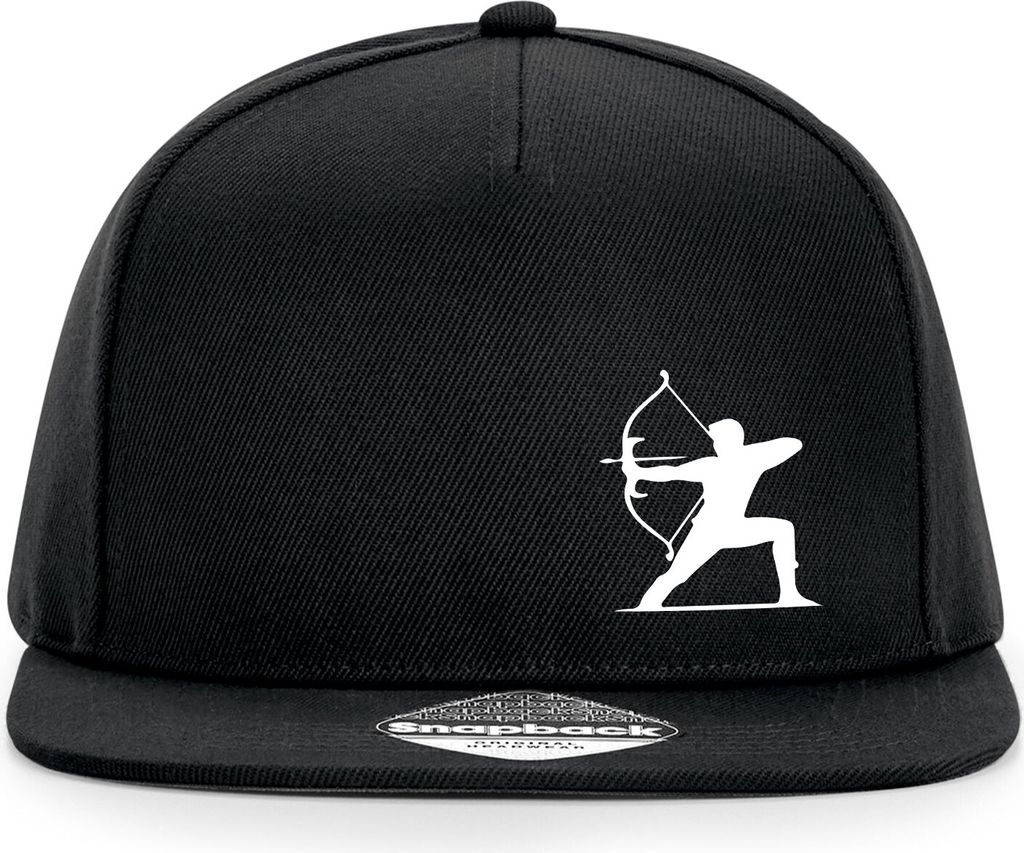 Huuraa Cappy Mütze Bogenschießen Silhouette Black Polyester Snapback Kappe Geschenkidee