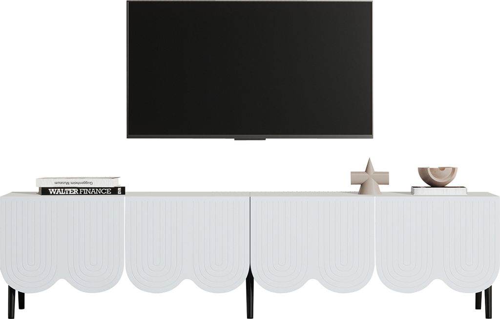 TV-Schrank mit einzigartigem Muster Zwei Türen und Kabelmanagement TV-Tisch TV-Ständer TV-Schranktisch 180 x 40 x 45 cm Für Fernseher bis 80 Zoll