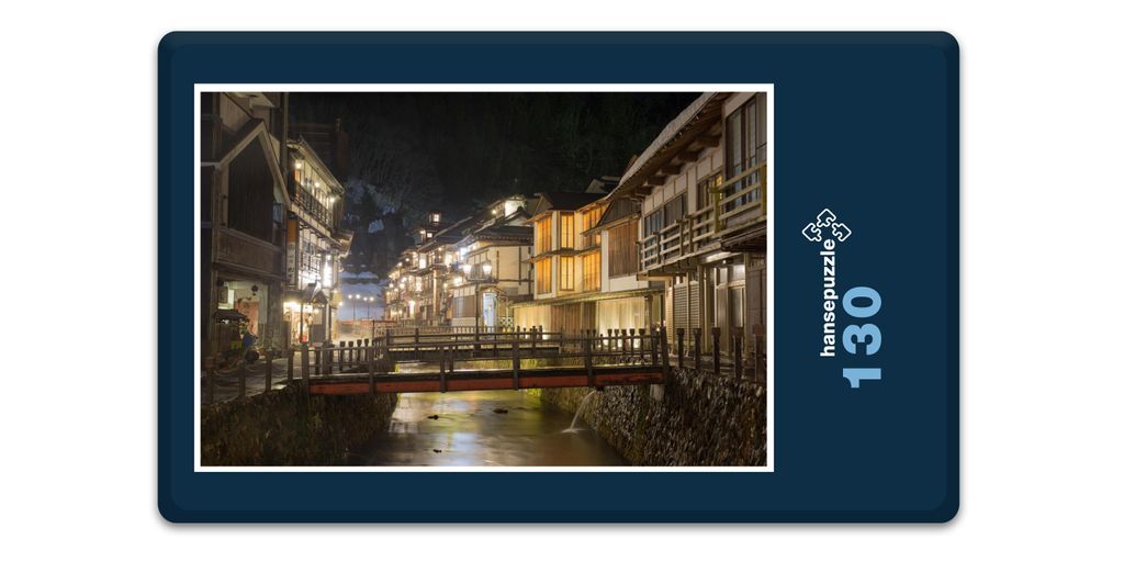hansepuzzle 17981 - Yamagata Puzzle, 130 Teile, Orte, 28,7 x 20,0cm mit hochwertiger Aufbewahrung, Kartonbox und wiederverschließbarem Beutel