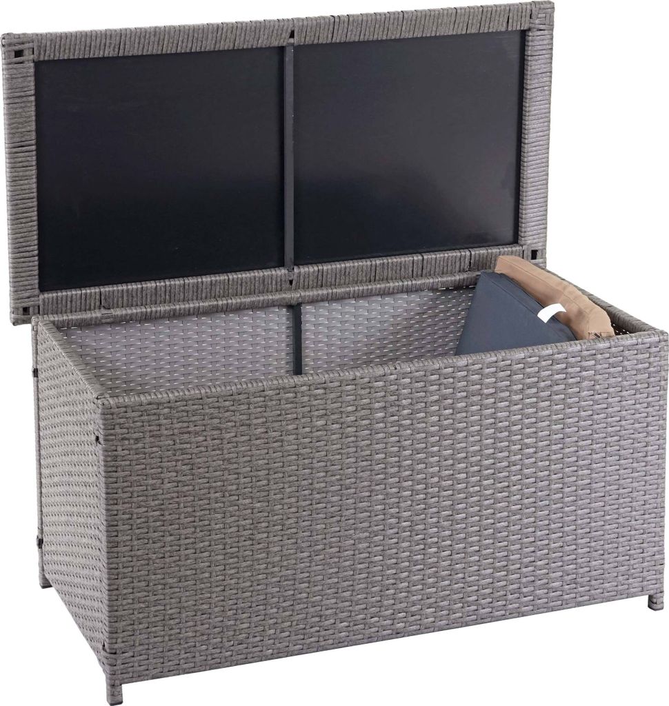 Poly-Rattan Kissenbox HWC-D88, Gartentruhe Auflagenbox Produktbild 
