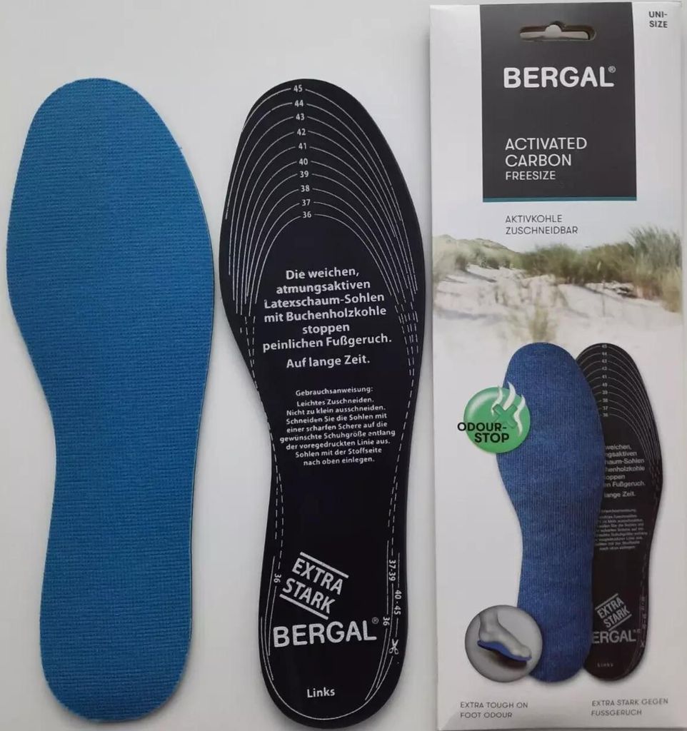 Bergal Aktivkohle Sohlen Einlagen zuschneidbar gegen Produktbild 