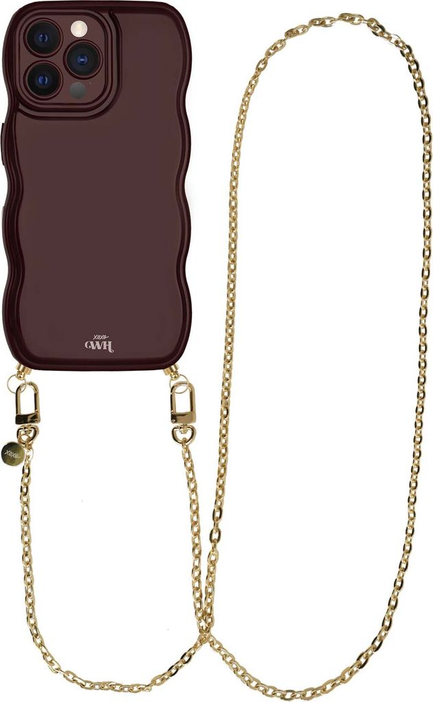 Glossy Wavy Cord Hülle Burgundy - Dreamy (Lange Handykette) - Kompatibel mit iPhone 12 Pro Max