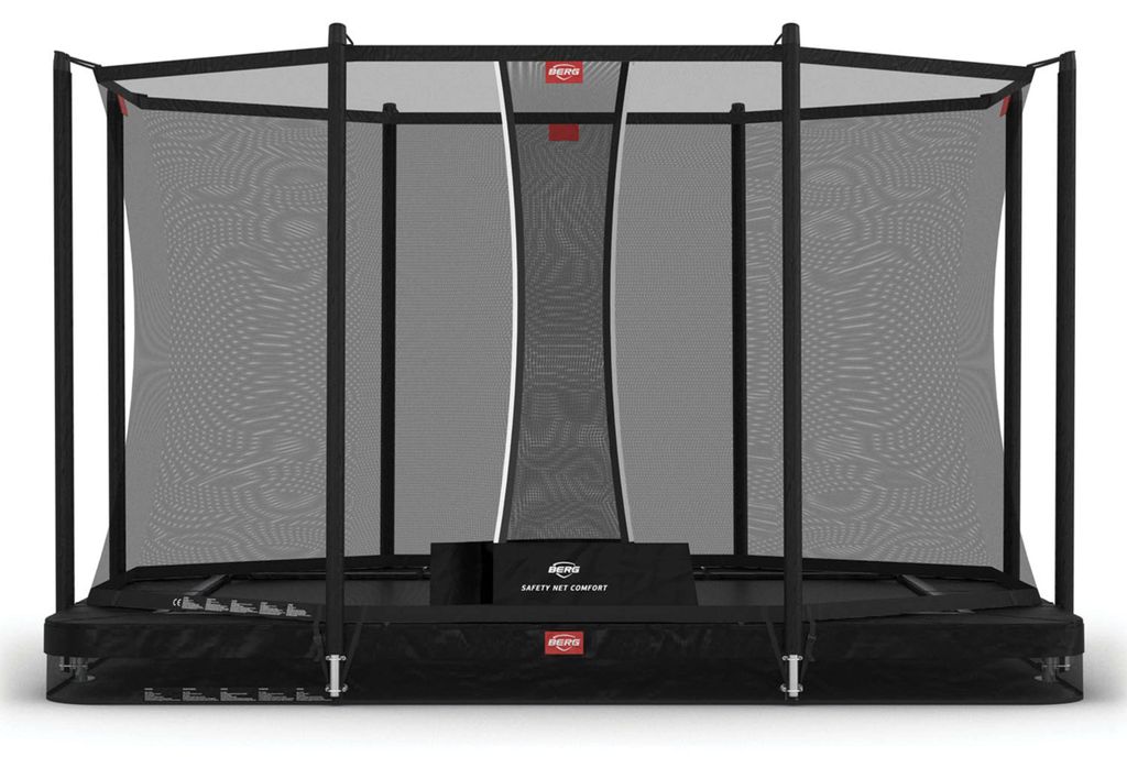 BERG Ultim Favorit InGround 330 Trampolin Schwarz mit Sicherheitsnetz Comfort