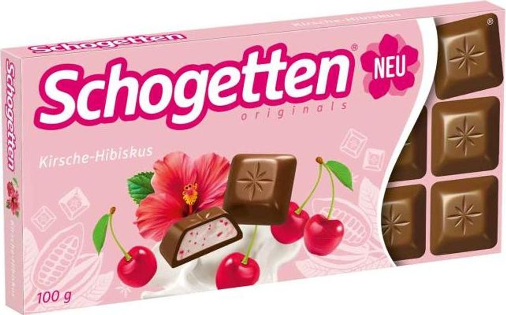 Trumpf Schogetten Kirsche Hibiskus Milchschokolade Packung Produktbild 