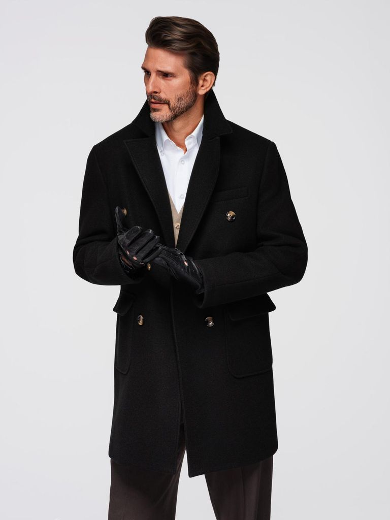 Ombre Clothing Herrenmantel Aere schwarz L