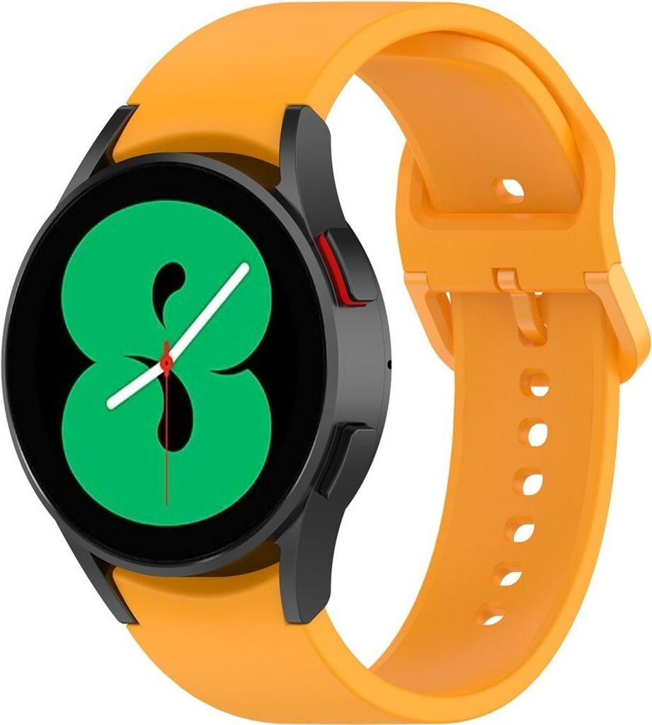 Sport Ersatz Armband für Samsung Galaxy Watch 5 40 / 44 mm Silikon Band Loop, Größe:40 mm, Farbe:Gelb