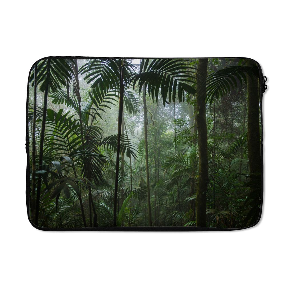 MuchoWow Laptop Hülle 14 ZollRegenwald - Tropisch - Dschungel - Bäume - Pflanzen Laptoptasche - Laptoptasche - Stoßsicher - Schutzhaube
