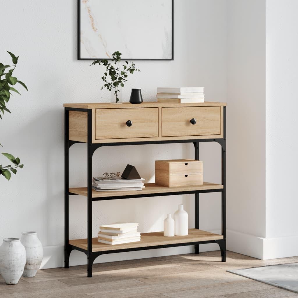 vidaXL Table console chêne Sonoma 72,5x25x75 cm bois Image du produit 