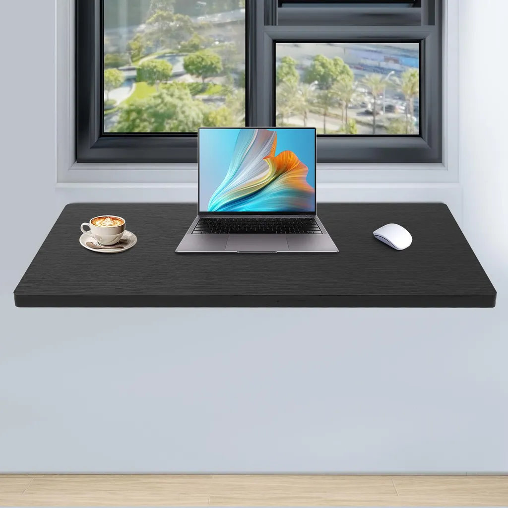 Table de travail murale rabattable noire - Établi suspendu pour garage