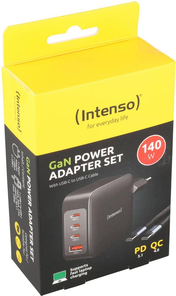 Zasilacz Intenso W140 SET 2x USB-C 1x USB-A wraz z kablem Zdjęcie produktu 