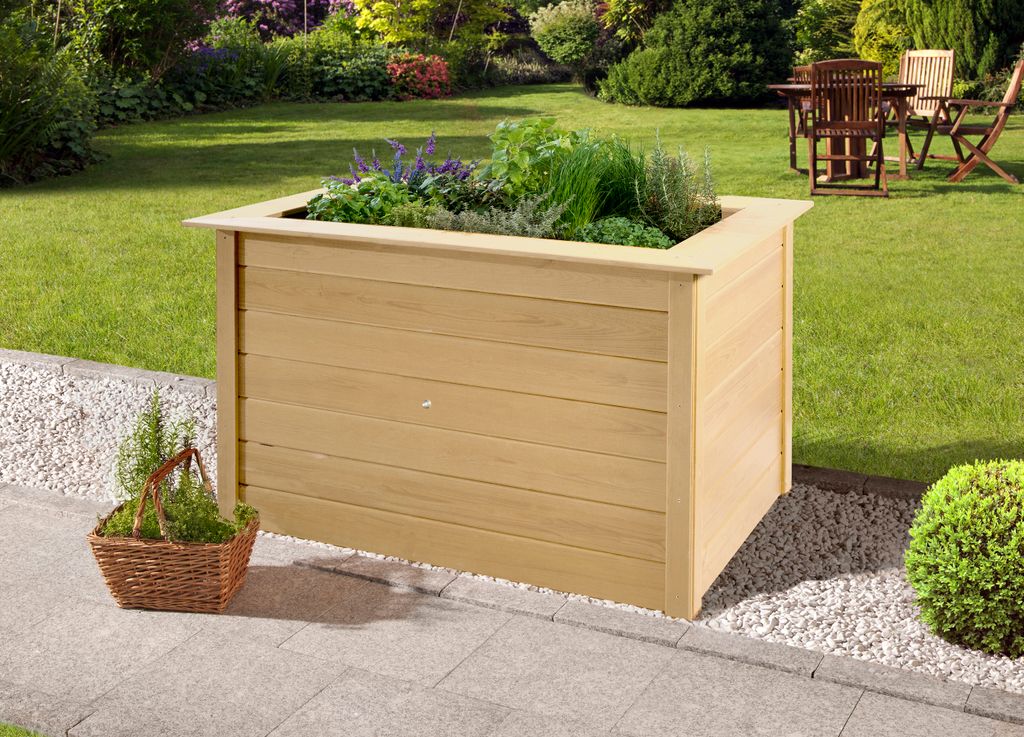 WEKA Profi-Hochbeet 669 A, Farbe: naturbelassen, Länge: 133 cm, Breite: 60 cm, Höhe: 35 cm; 669.120.820.400