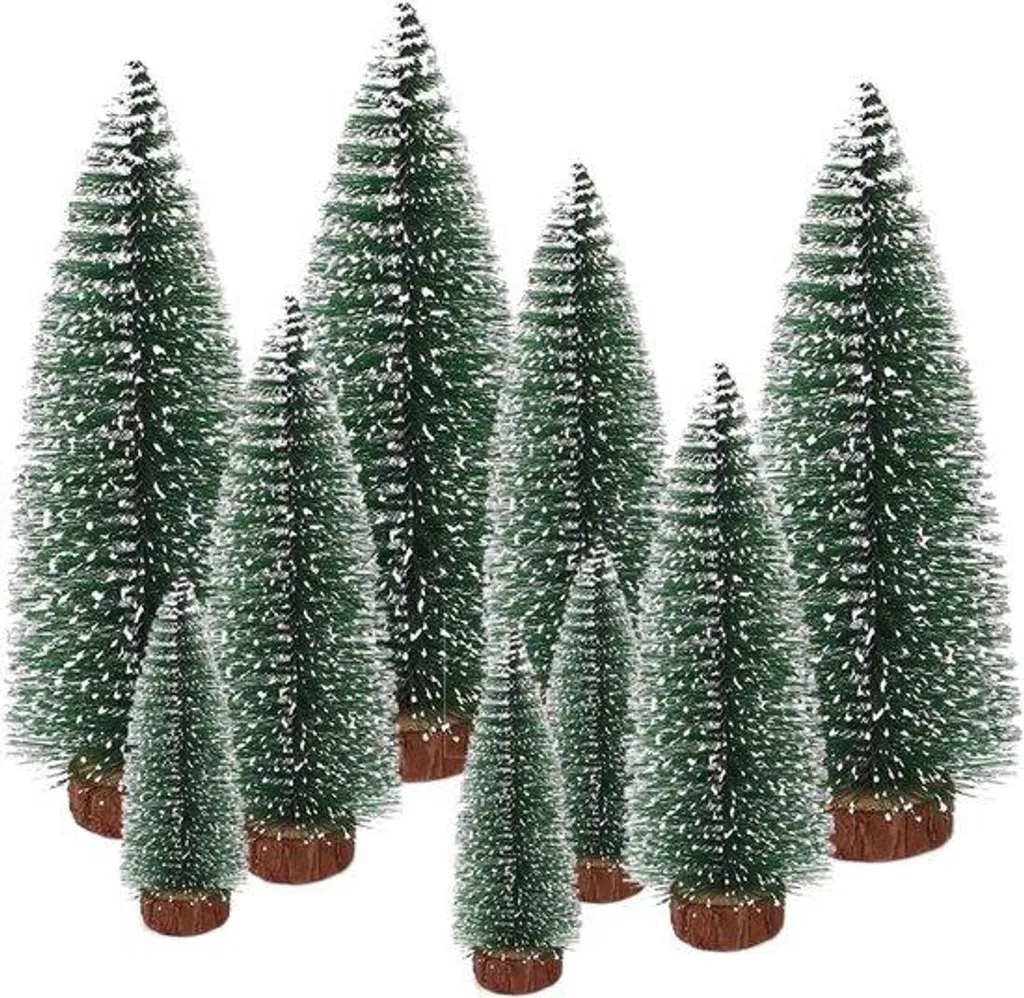 Bougies décoratives miniatures vertes 10-16cm - Lot de 9 pour table