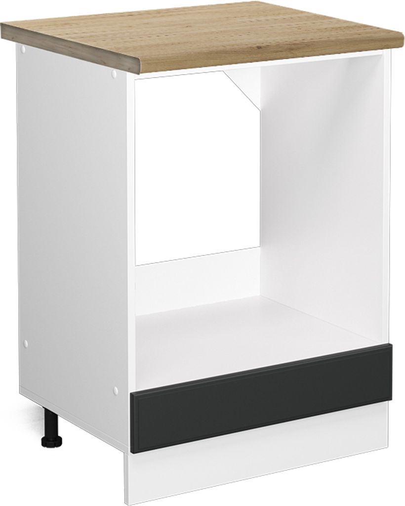 Herdumbauschrank Vicco R-Line Anthrazit Landhaus 60 cm , AP Eiche, Model 45806