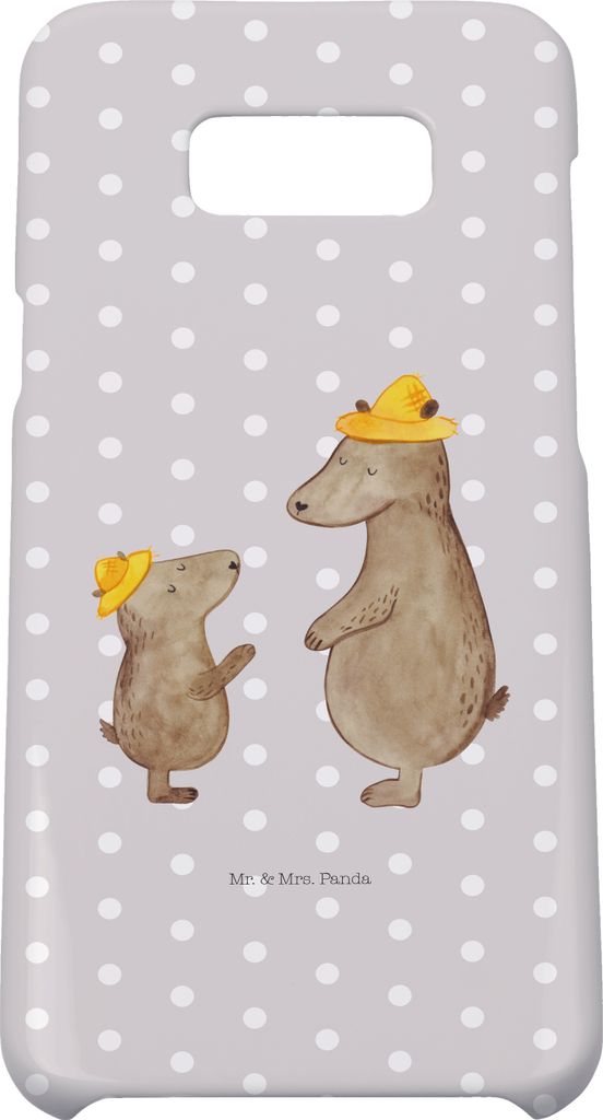 Mr. & Mrs. Panda Samsung Galaxy S8 plus Handyhülle Bären mit Hut - Grau Pastell - Geschenk, Handy, Muttertag, Familie, Vatertag, Hülle, Vater, C...