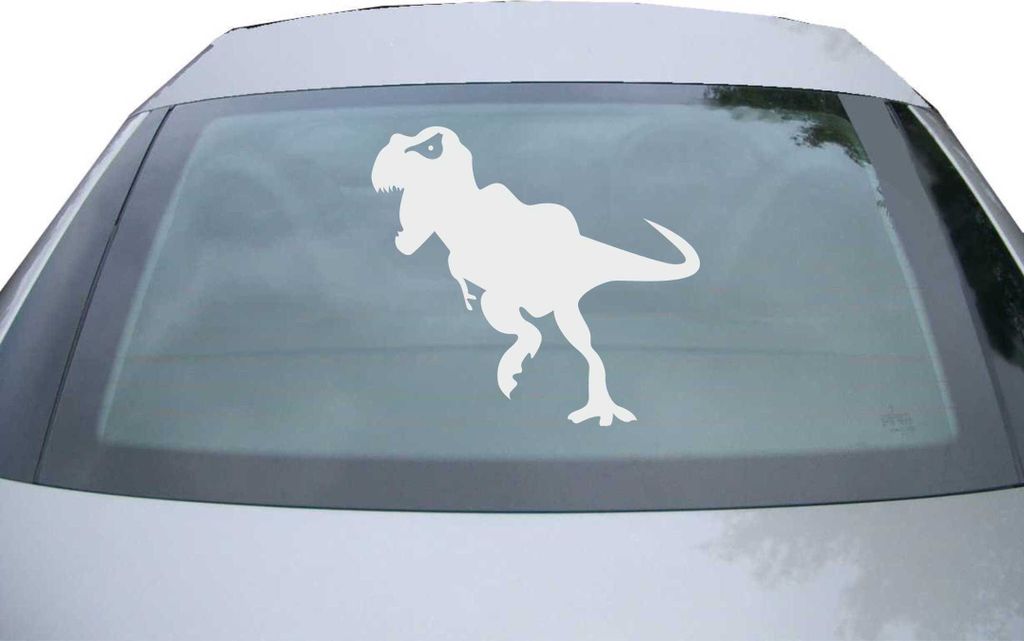 Indigos UG - Aufkleber Heckscheibe & Motorklappe DE7140 - silber - 600x547 mm - Dinosaurier - Auto Scheiben Fenster Heckklappe Tuning Racing JDM - ...