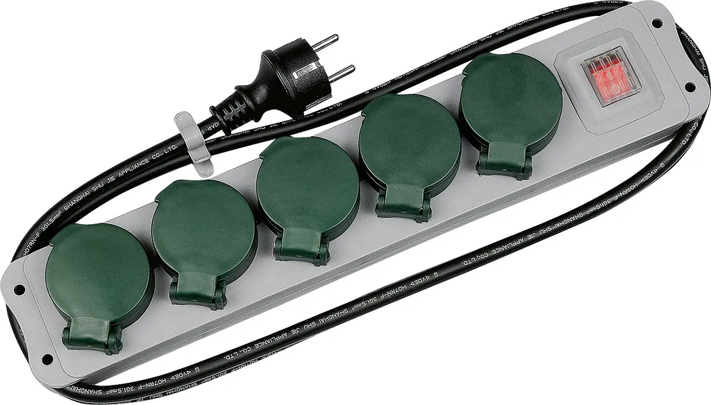 Bloc Multiprise Extérieur 5 Prises pour Jardin, Terrasse et Travaux