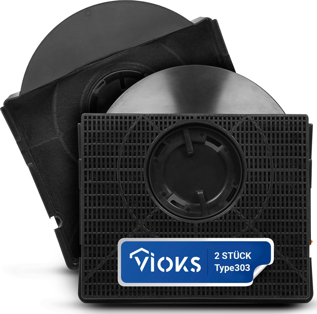 Aktivkohlefilter 2x passend wie Whirlpool 484000008581 Type303 Kohlefilter für Abzugshaube