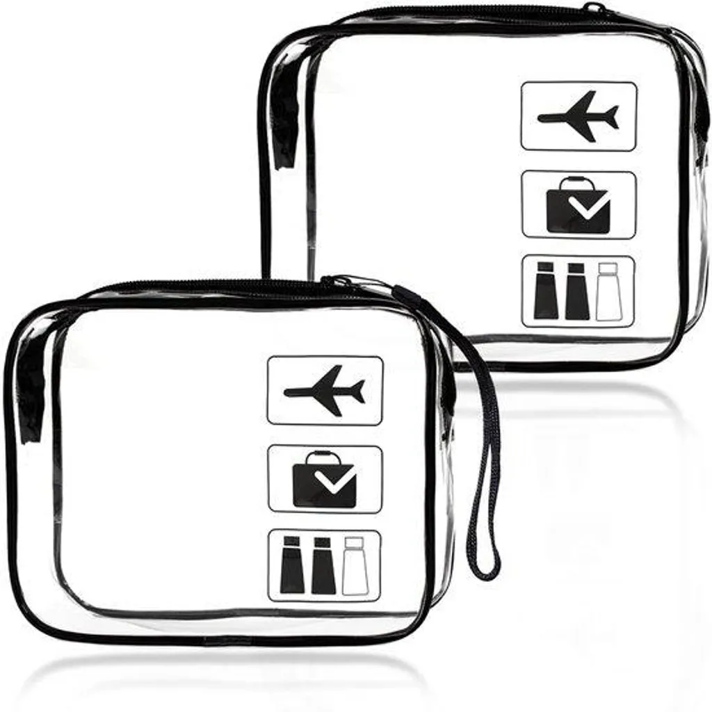 Trousse de toilette transparente pour avion - Format bagage à main