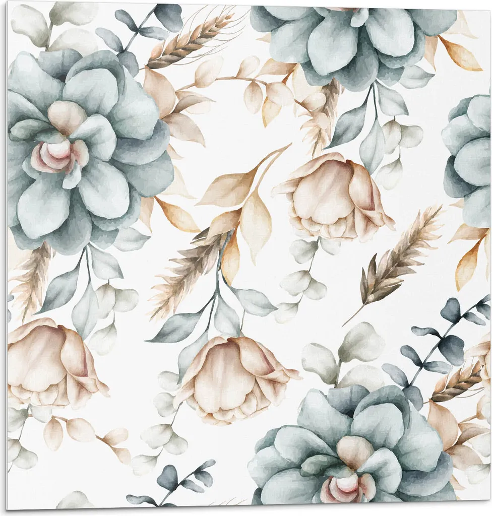 Rivestimenti Murali 3D Motivo Floreale - Set 4 Pannelli 50x50 Autoadesivi