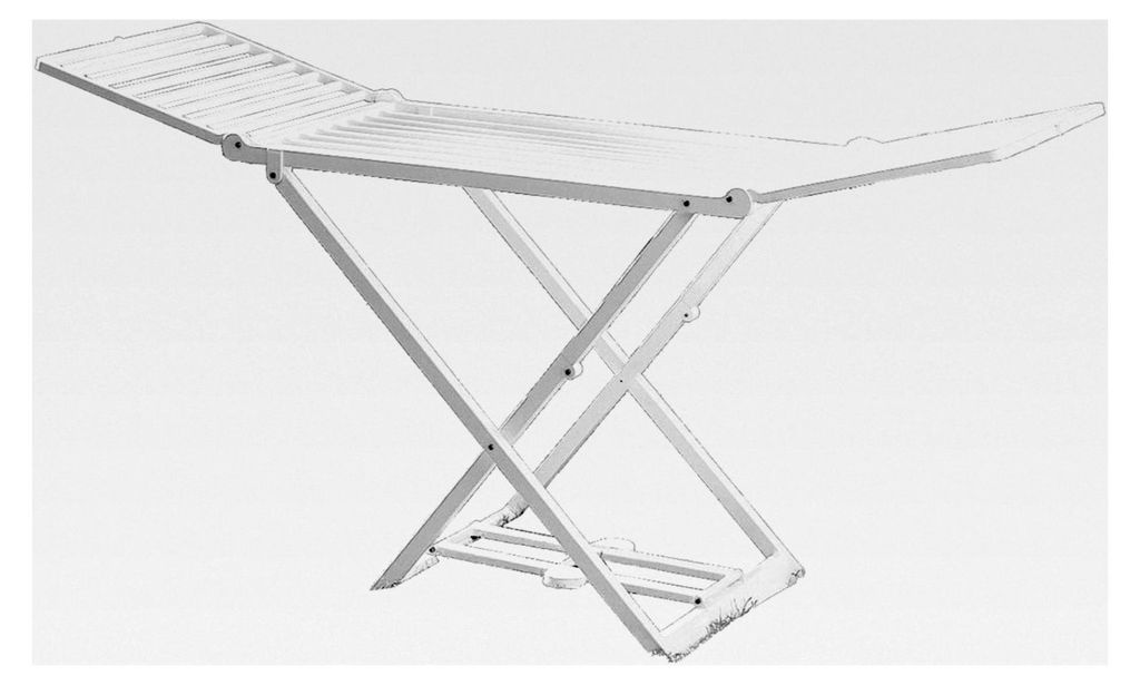 Faltbare Wäscheleine, 194 x 58 x 108 cm, Weiße Farbe