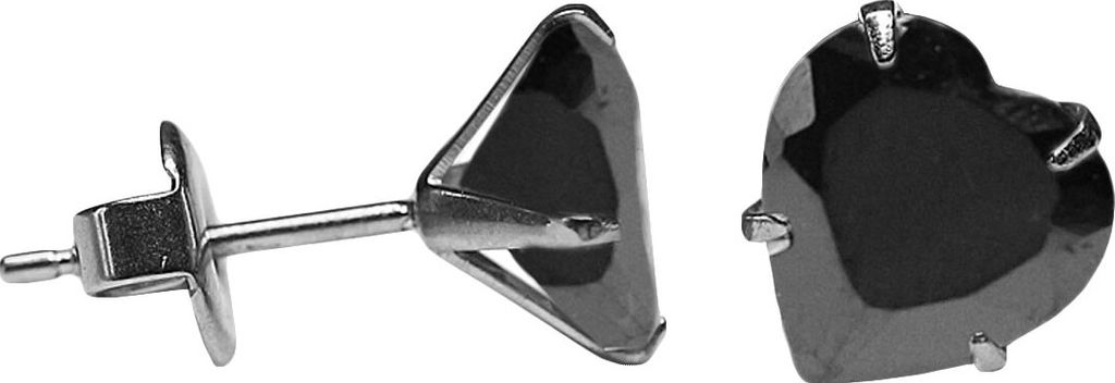Ohrstecker mit Herz in verschiedenen Farben und Größen Größe - 8 mm Farbe - Schwarz