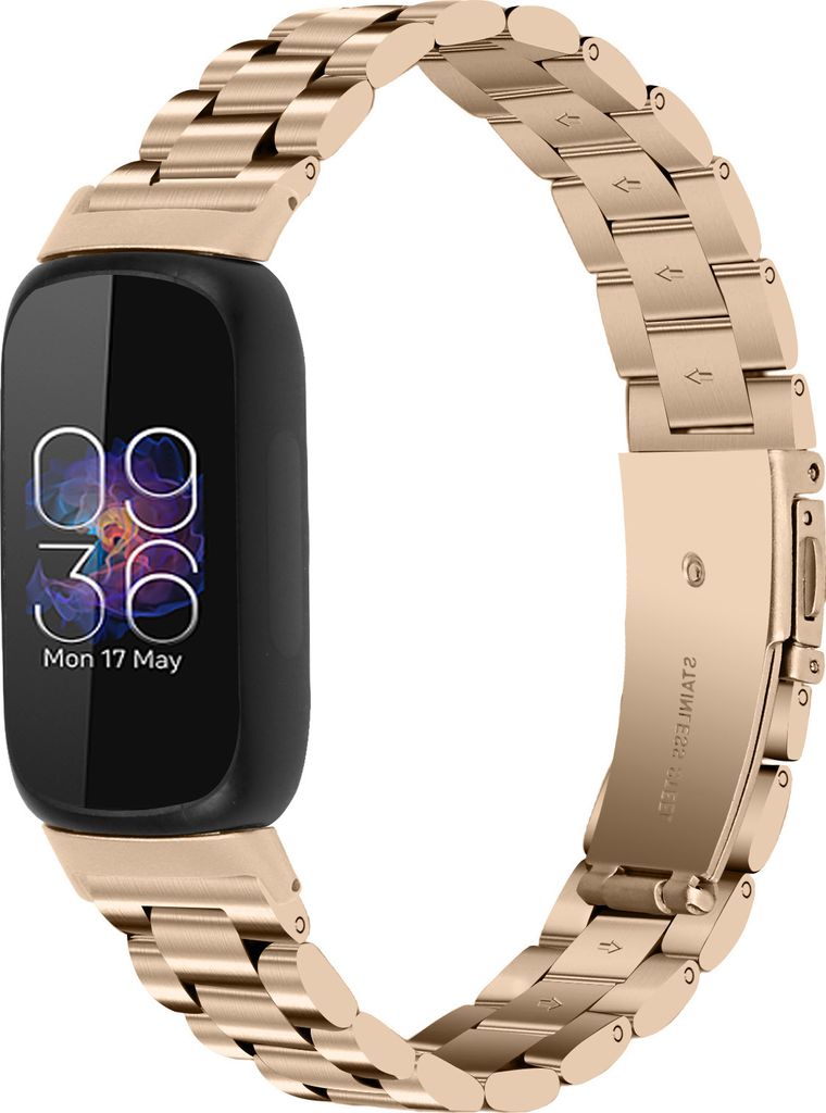 Strap-it Fitbit Inspire 3 Stahlarmband (Champagner) Produktbild 