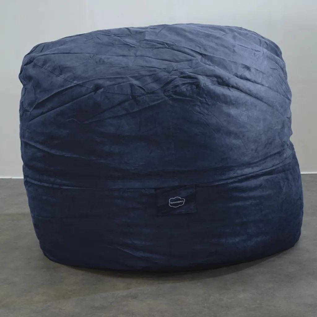 Grand pouf microsuède bleu nuit 200 cm déhoussable - Texture Premium - 8