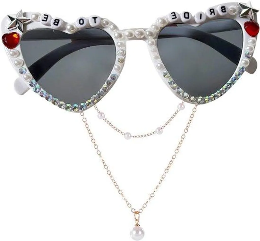 Lunettes de soleil avec perles et bijoux de tête lot de 2 accessoires
