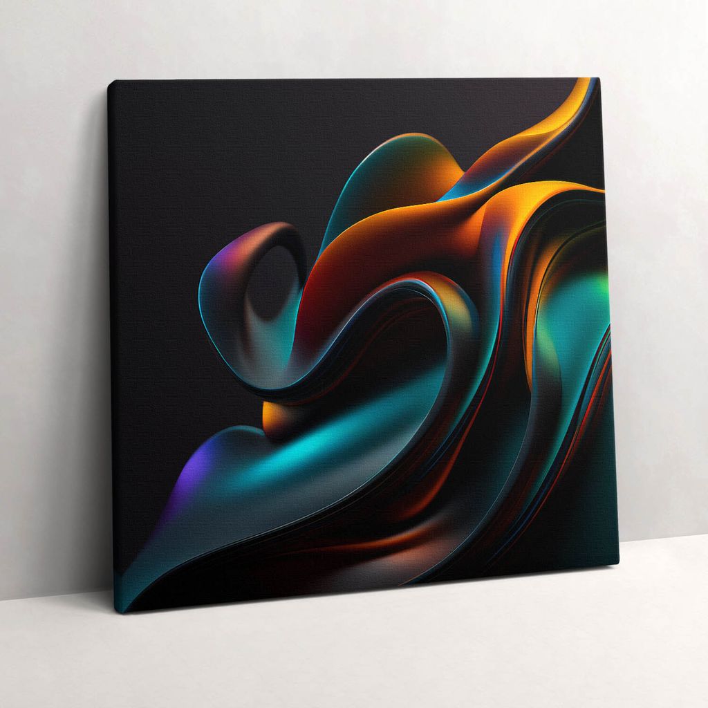 Abstract futuristic wave – Leinwandbild Wandbild – 60x60 cm – Leinwandbilder – Wandbilder – Schlafzimmer – Flur