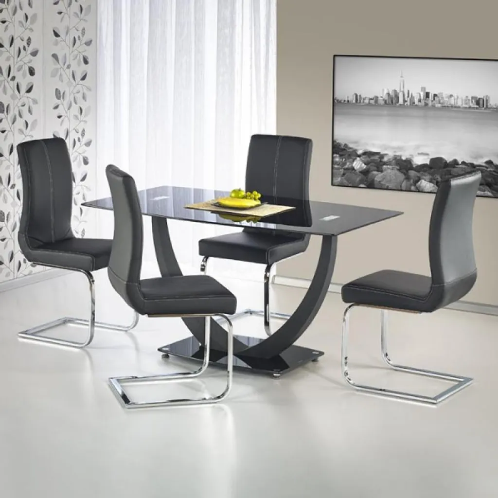 Table Anton plateau bois chêne 180 cm - Structure Métal Noir Design - 5