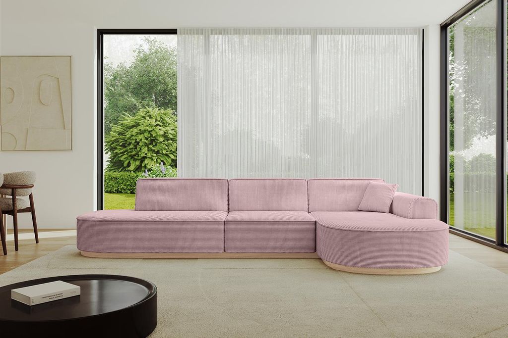 ALTDECOR Ecksofa in L-Form MARI-L2-v1 - 328x171x83 cm Rosa - Corner Sofa Bett Eckcouch Couch Wohnlandschaft Cauchsofa