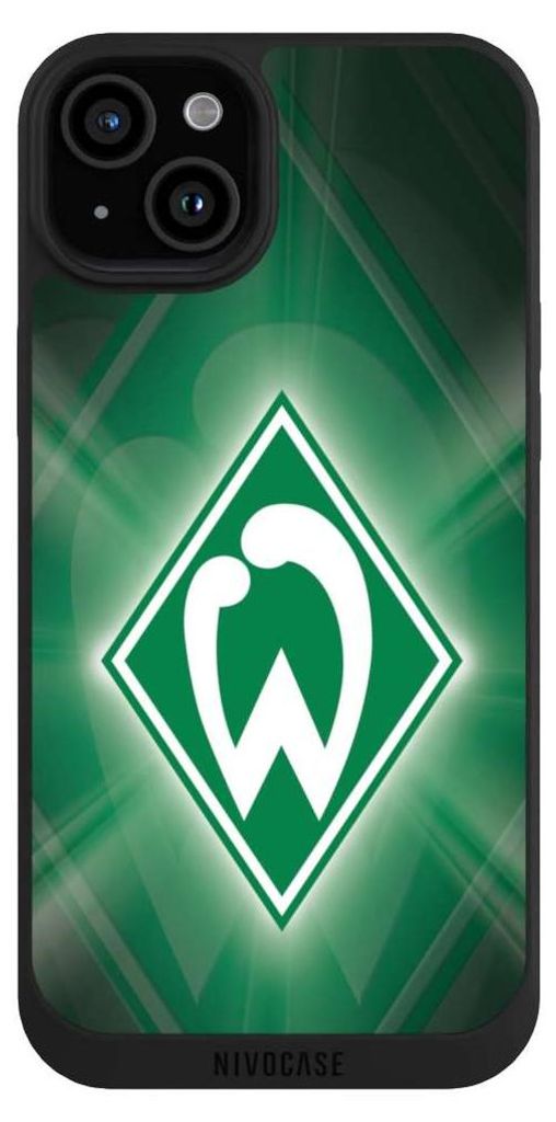 NIVOCASE Handyhülle für Apple iPhone 15 Plus Hülle NIVOpure Case Schwarz Offizielles Lizenzprodukt SV Werder Bremen Wappen