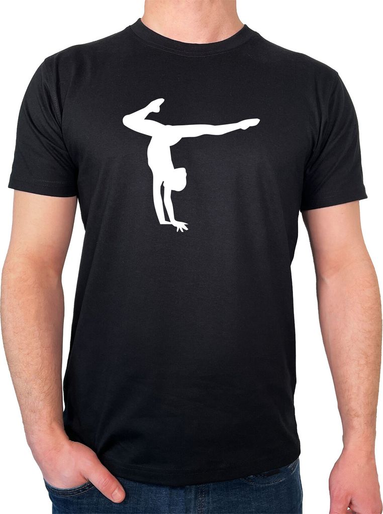 Huuraa Herren T-Shirt Turnen Gymnastik S Black Bio Baumwolle Fairtrade Herrenshirt Geschenkidee