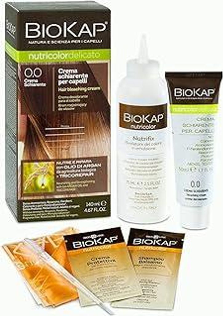 BIOKAP Natürliche Aufhellungscreme für Haare 0.0 - Blondierung - Schonende Haar Aufhellung bis zu 2 Nuancen | NÄHRT & REPARIERT | Arganöl - Tr...