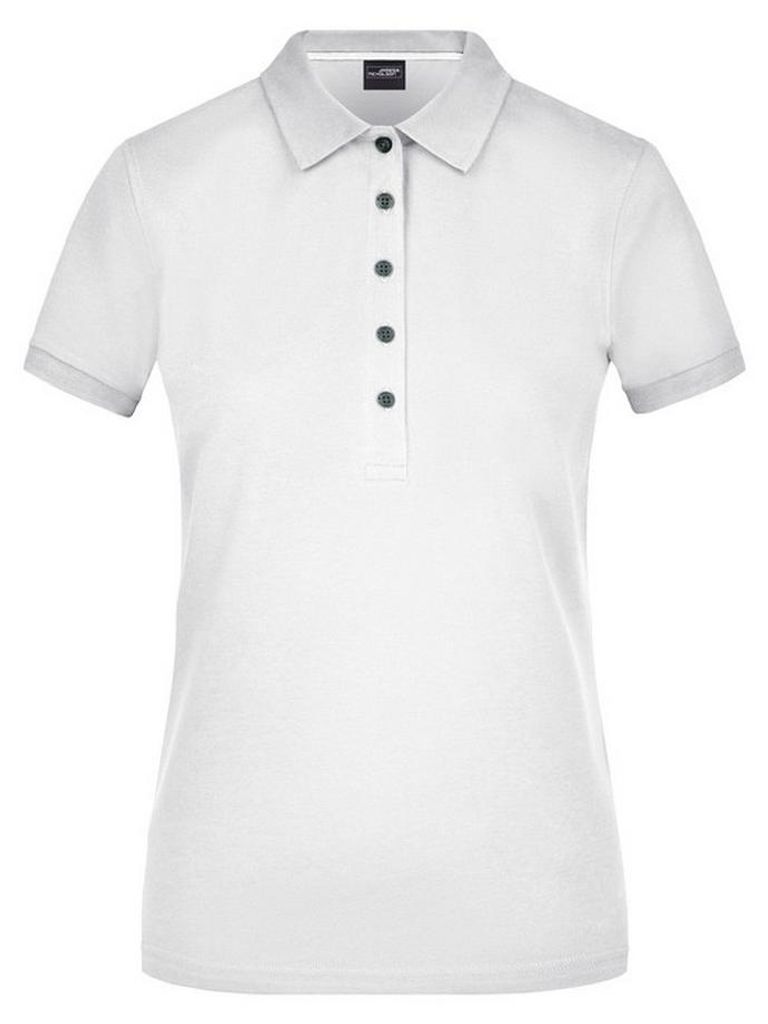 James and Nicholson - Poloshirt für Damen LT2278 (L) (Weiß)