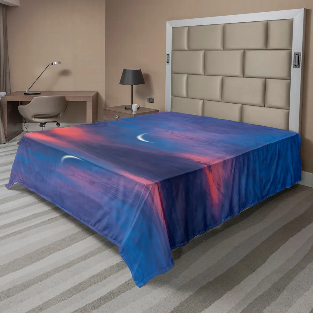 Drap plat nautique ciel surréaliste et lune 266x260cm ABAKUHAUS violet