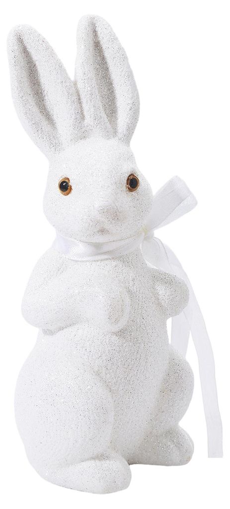 Osterhasenfigur aus Schaumstoff mit Glitzerpuder, realistische Hasenstatue, Dekoration für Zuhause, Büro, Feiertage und Partys