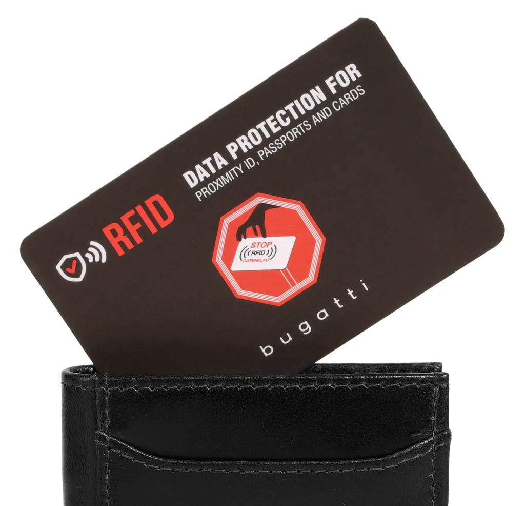 Mini Portefeuille Bugatti Secure Slim Zip Noir - Protection et Style - 15