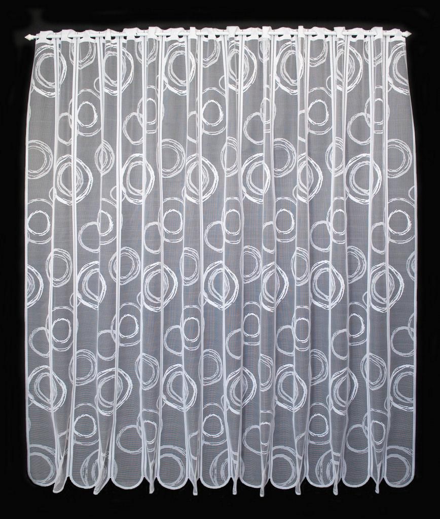 Gardinen Kranzusch Scheibengardine Kringel 150x143 cm H/B Weiß Bistrogardine Vorhang Küche 1er Pack