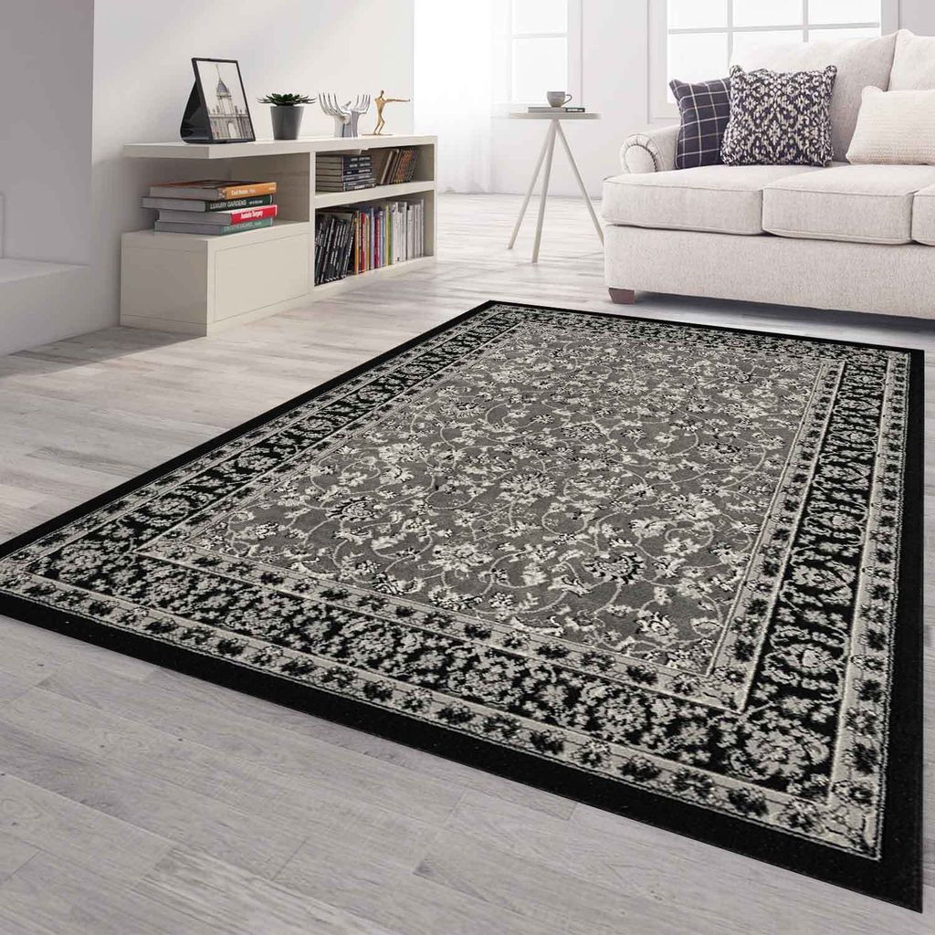 Orient Teppich grau schwarz klassisch dicht gewebt mit Produktbild 