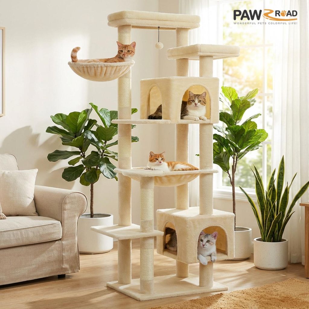 PAWZ Road Kratzbaum XXL Große Katzen Katzenbaum Katzenkratzbaum Spielbaum 175 cm