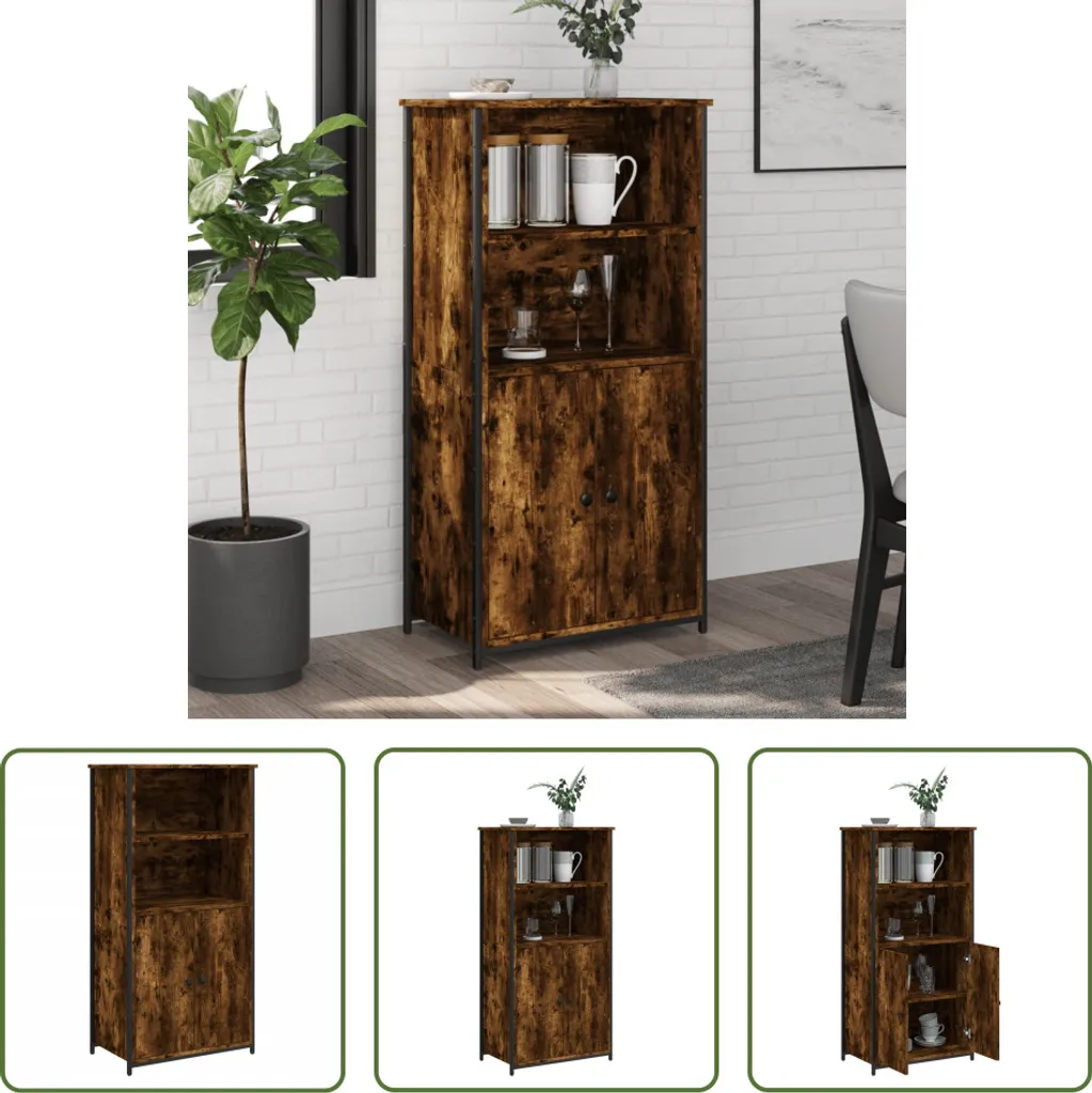 Credenza Multiuso Rovere Fumo 62x36x121,5 cm | Mobile Salotto in Legno