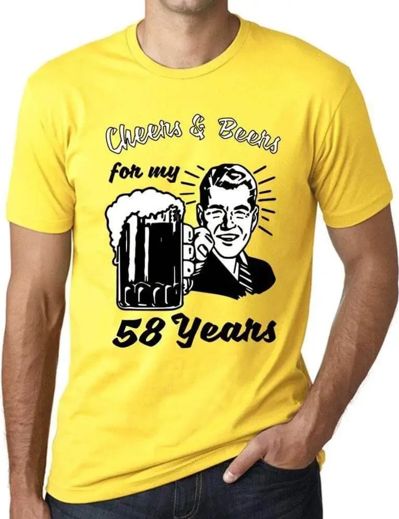 Herren Grafik T-Shirt Prost und Bier auf meine 58 Jahre – Cheers And Beers For My 58 Years – Geschenk 58. Geburtstag Jahrestag 58 Jahre Jubilä...