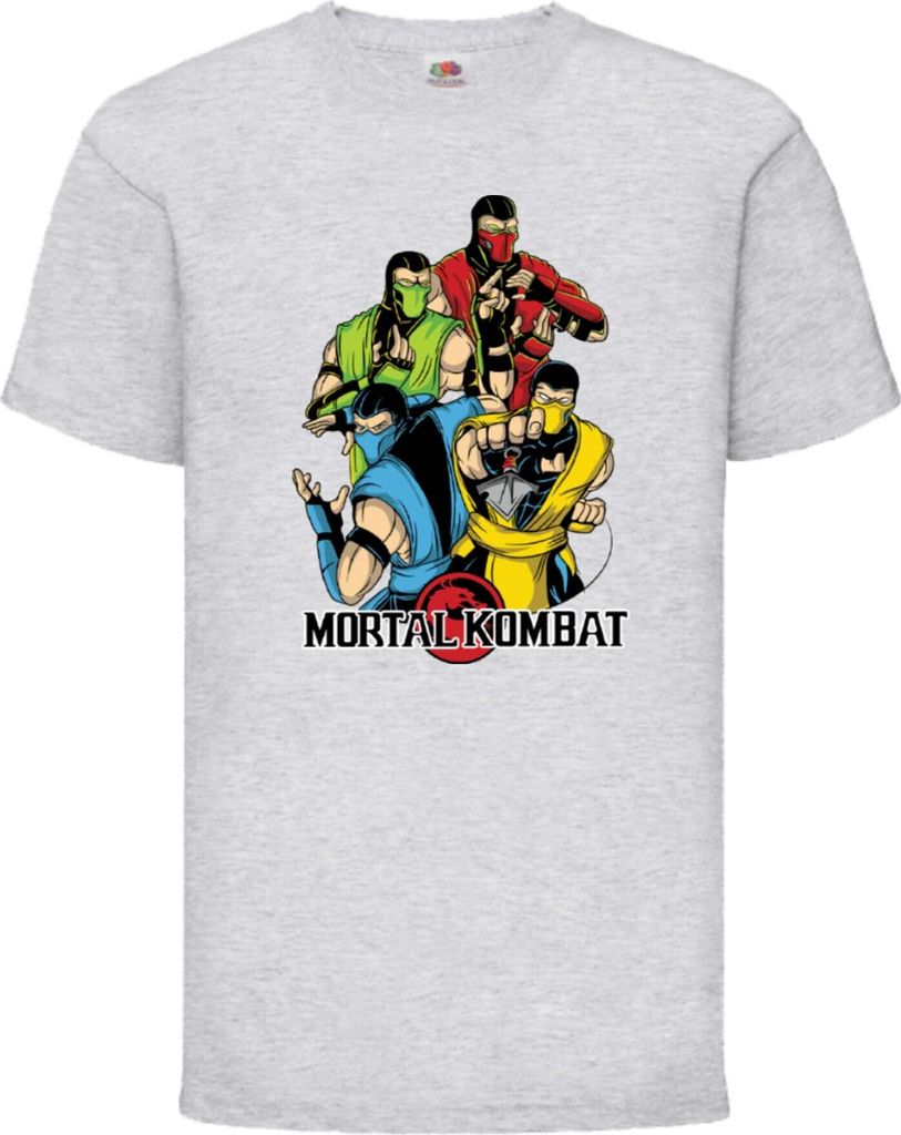 Kinder T-Shirt Japan Animation Manga Anime Comics Mortal Kombat Sub-Zero Reptile Scorpion Var-007, 7-8 Jahr - 128 / Grau